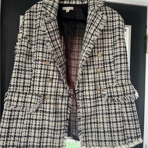 Cato Black and White Plaid Blazer